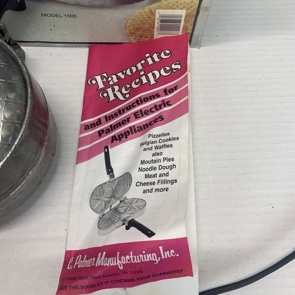 palmer pizzelle maker model 1000